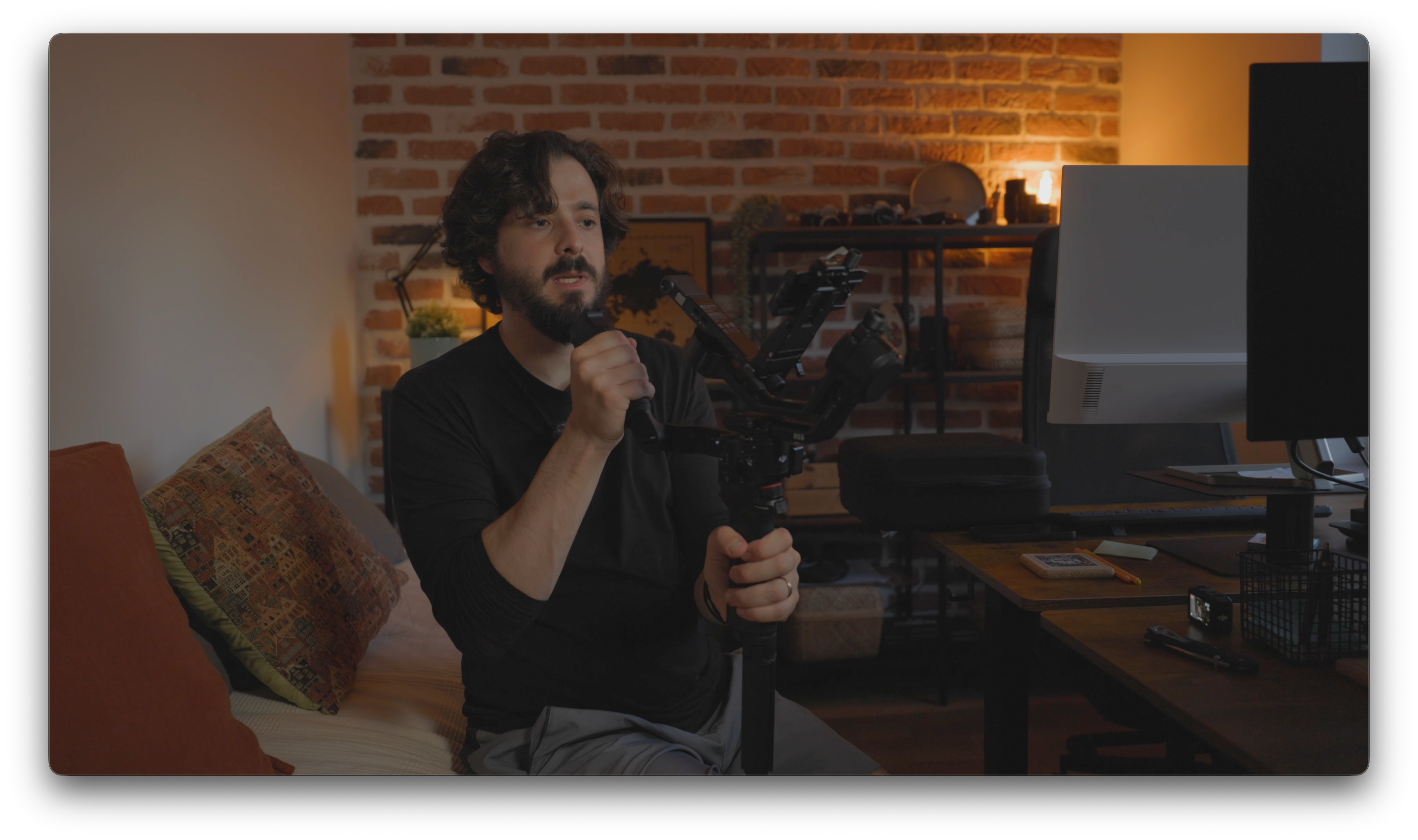 Me holding the DJI RS5 Gimbal