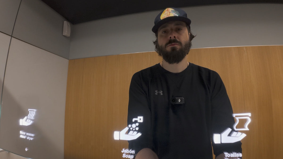Me using the DJI Osmo Nano on the Chest Mount Magnet